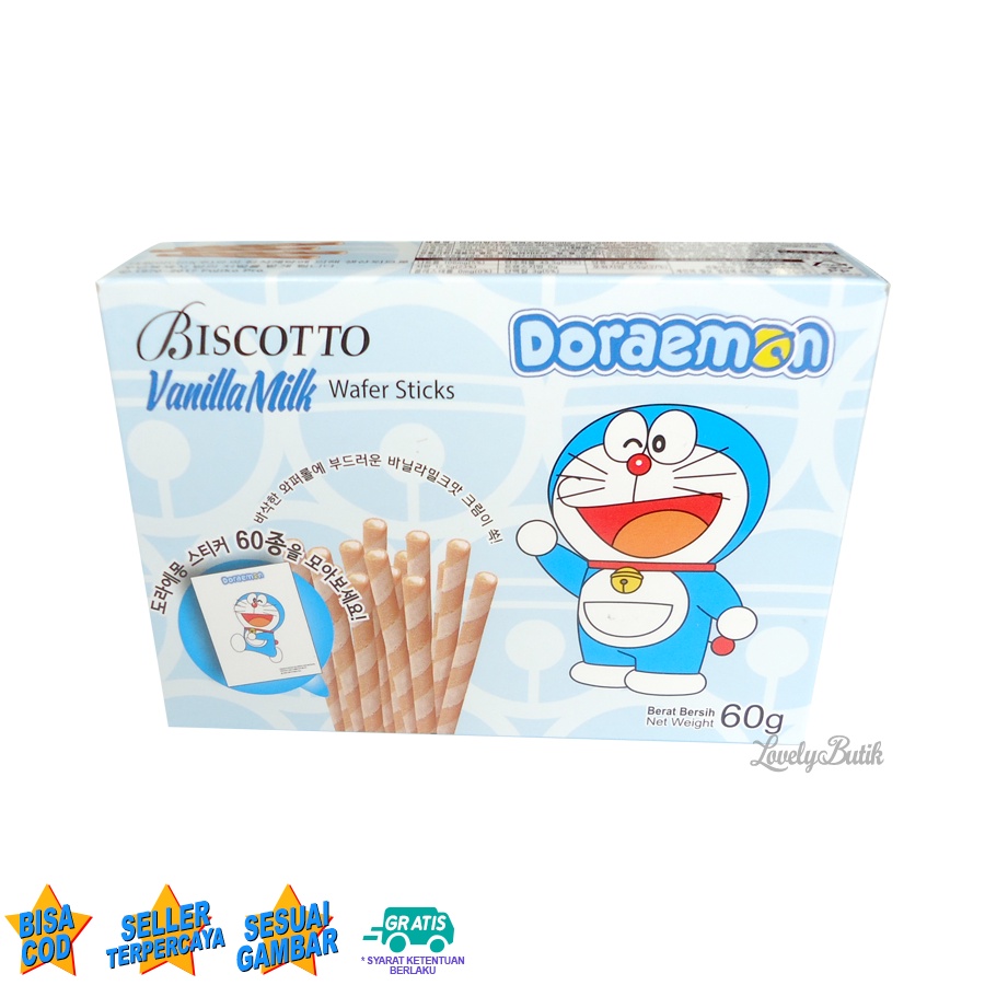 Biscotto Wafer Stick Rasa Coklat dan Vanilla Milk Isi 8 Kotak Lovelybutik