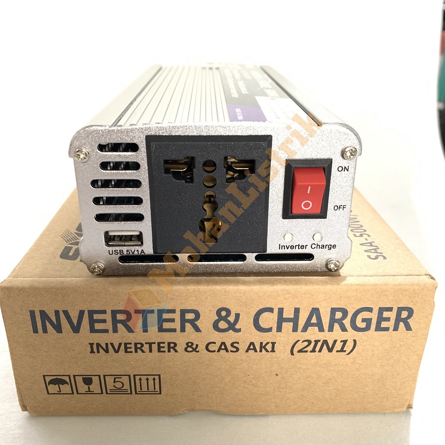 Power Inverter Suoer 500W + Charger Aki  10A 2In1 Inveter Charger Aki