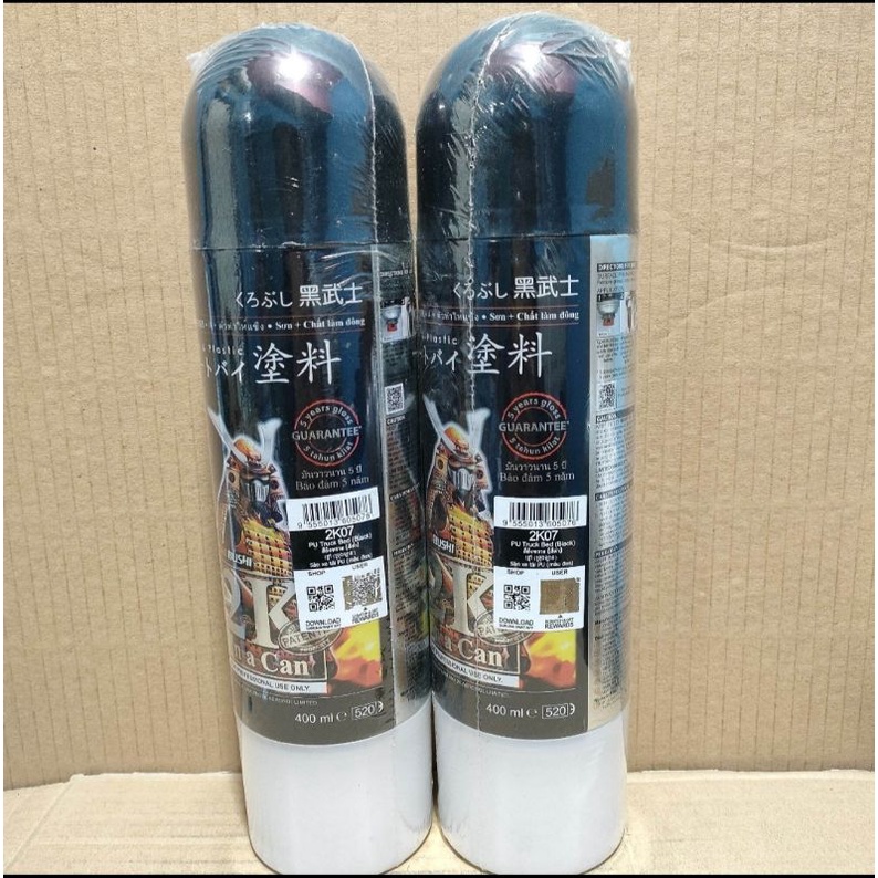 Pilok Pilox Cat Samurai 2K07 PU Truck Bed Black 400ml Cat Semprot Samurai Paint Kurobushi Aerosol