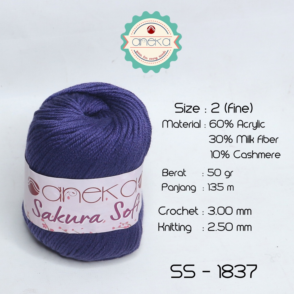 Benang Rajut Sakura Soft / Silk Cotton Milk Cotton Yarn - 1837