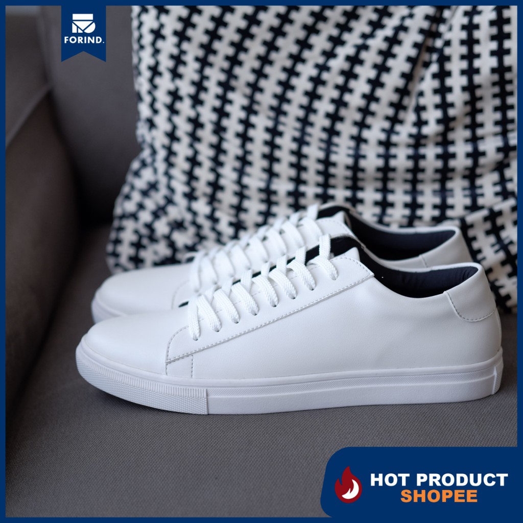 Phoenix White | Sneakers Putih Sepatu Casual Kasual Polos Ori Pria Cowok Footwear | Oxwalker FORIND