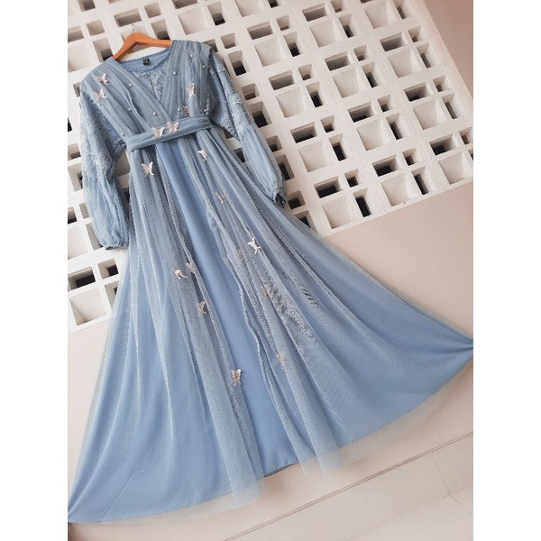 GAMIS CERUTY BURKAT|| TILLE BUTTERFLY|| GAMIS PESTA||FASHION WANITA,BAJU GAMIS MEWAH,GAMIS TERBARU 2021,GAMISKEKINIAN,PAKAIAN WANITA,PAKAIAN TERMURAH BARU-8