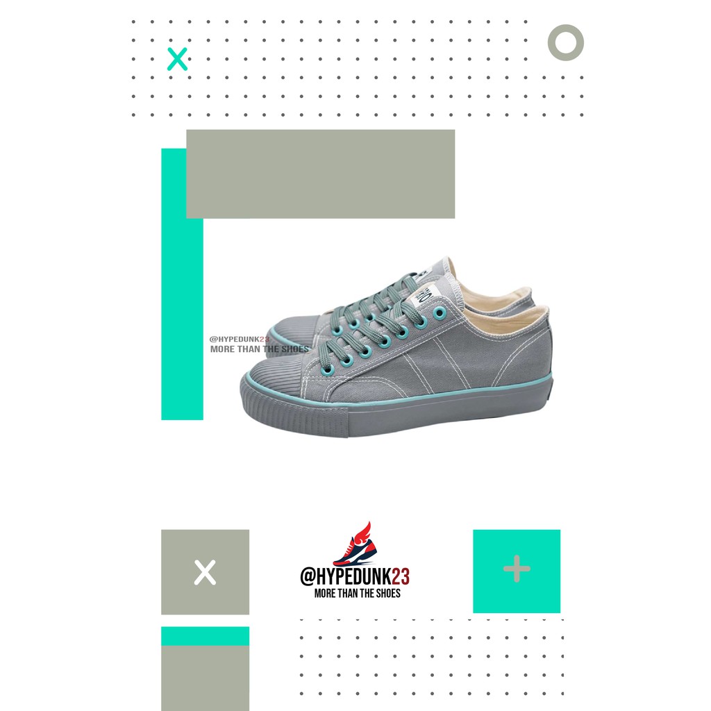 Sepatu Warrior Classic Low Grey Tosca (Abu Hijau Tosca)