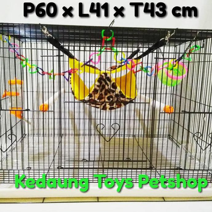 BESAR P60 Kandang Sugar Glider Square Double Sleeping Pouch