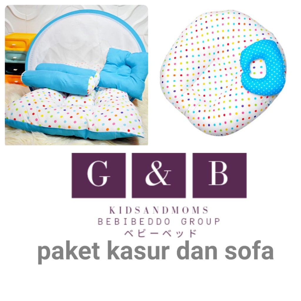 Paket Hemat Kasur bayi kelambu dan Sofa Bayi (Kasur Lipat Fullset) free bantal kelambu + tas