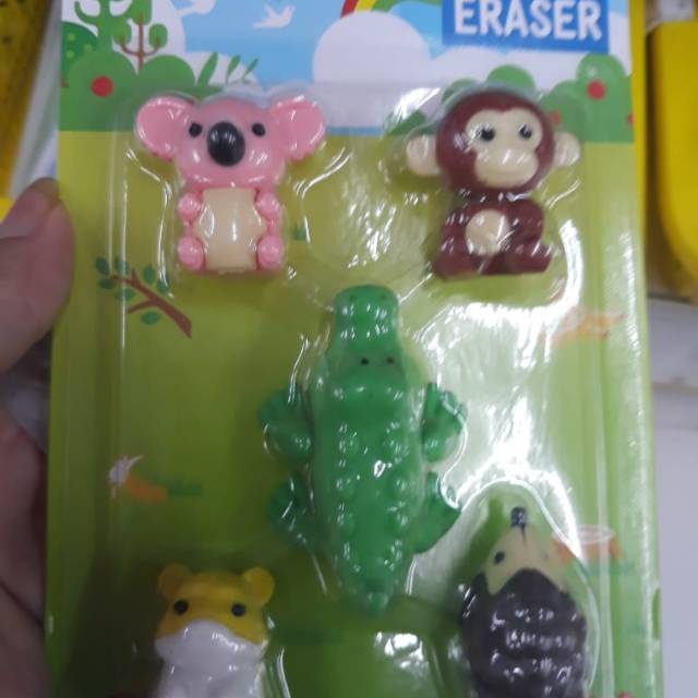 

Penghapus Pensil 3D / Eraser Pencil Set Lucu Karakter Animal Simulation