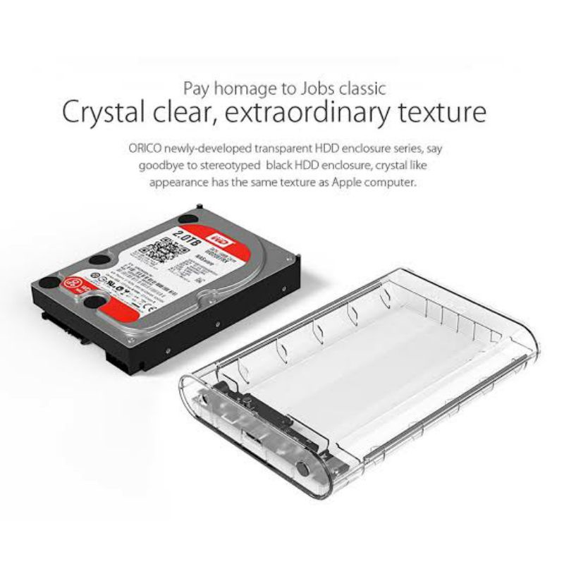 Casing Hardisk Orico 3139u3 3.5 inch Transparent External Drive Enclosure