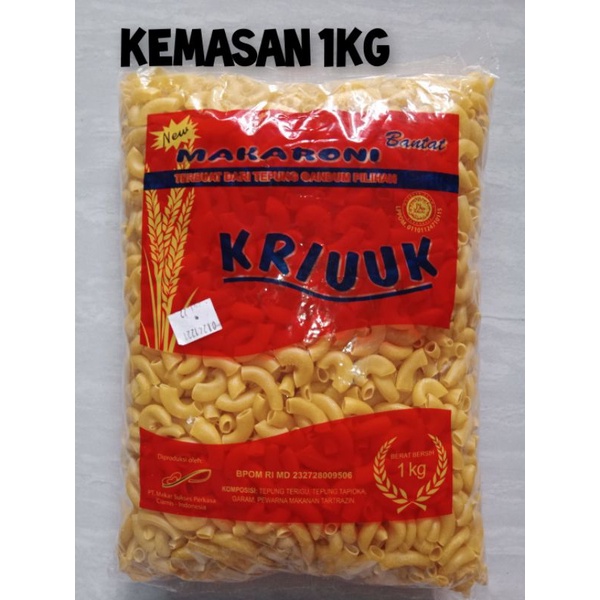 

Makroni kriuk Bantat mentah 1kg #Makaroni pasta #makroni mentah #makroni kuning #makroni Bantat #makroni Seblak #makroni bahan Seblak kering sebring #bahan pasta makaroni