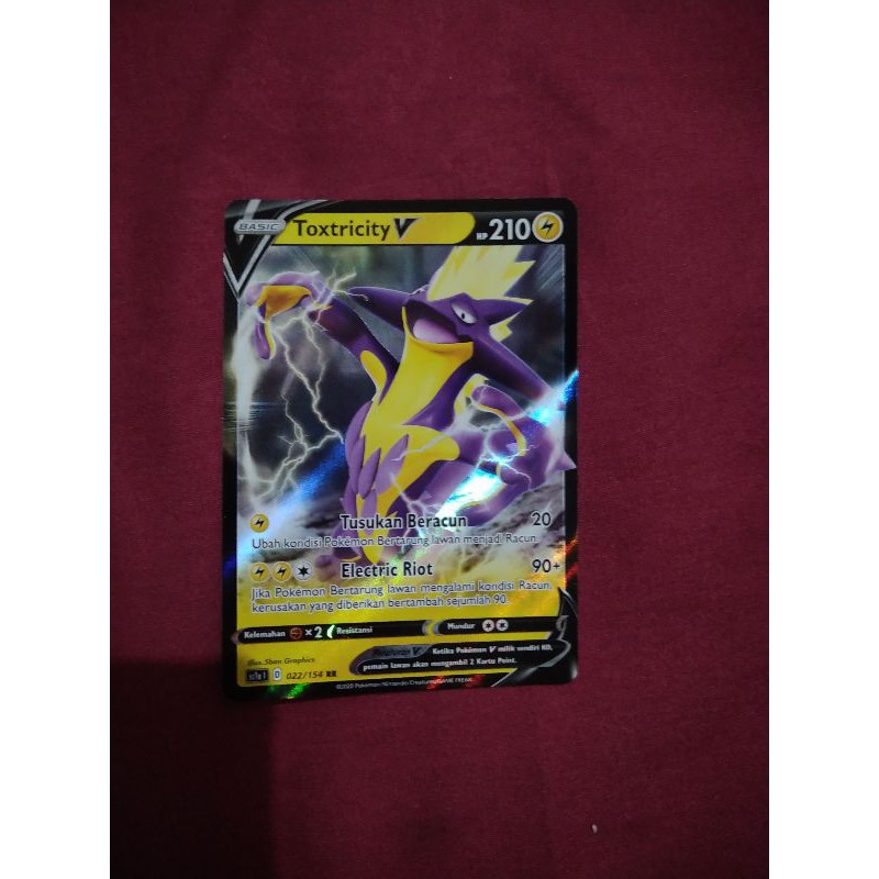 kartu pokemon bahasa Indonesia pedang & Perisai toxtricity V RR