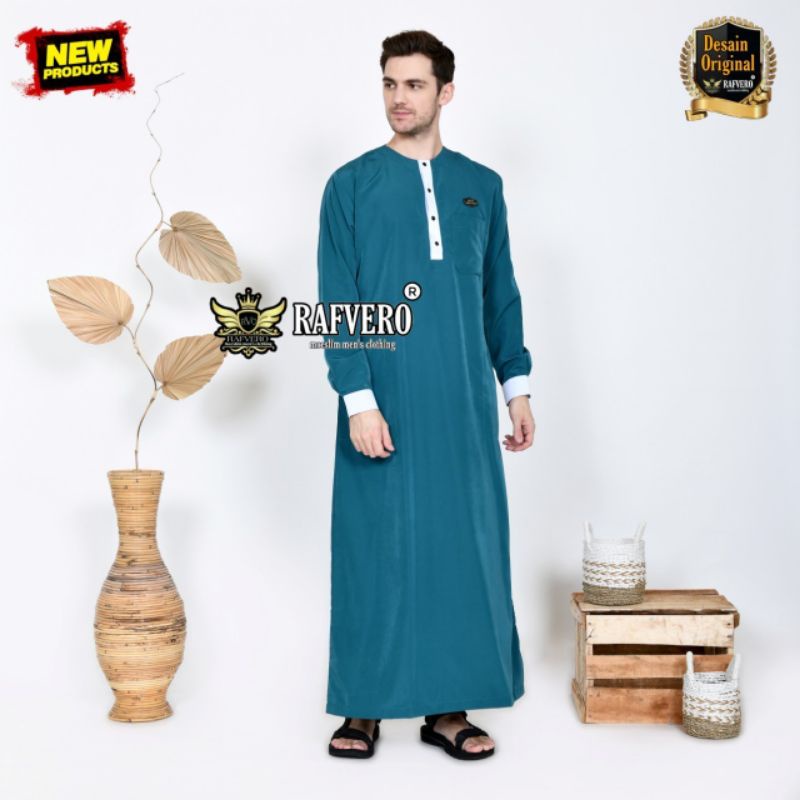 Baju Muslim Jubah Pria Original Rafvero Pria Free Peci+gantungan kunci+tasbih - Jubah pria -  Jubah muslim - Baju muslim