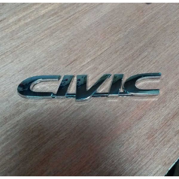 Emblem Logo Tulisan Civic Chrome