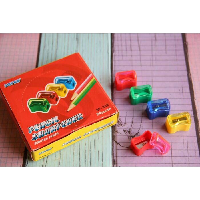 

Serutan Pensil Joyko Pencil Sharpener Roti SP-362 Lucu Tajam Murah