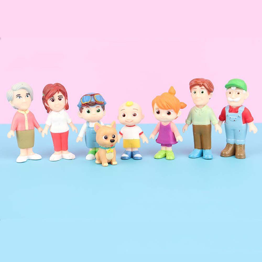 Lanfy Anime Cocomelon Kid Mainan Dekorasi Keluarga Adik Kakak Sahabat Bayi PVC JoJo Cocomelon Model Figuals