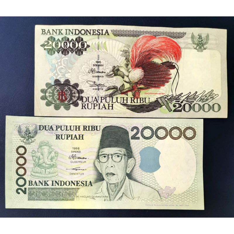uang kuno 20000 beda generasi
