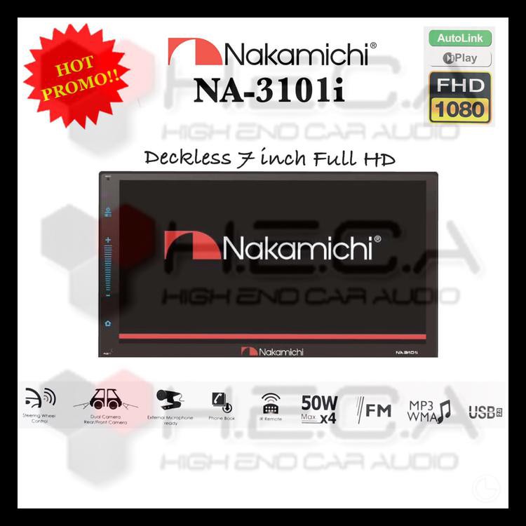 NAKAMICHI NA-3101I DECKLESS MIRRORLINK HEAD UNIT NA3101I DOUBLE DIN KODE 952
