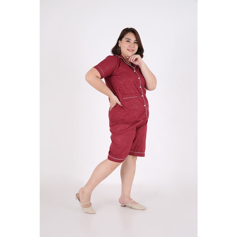 Sorabel - Piyama Set Wanita Avika Aviani Plain Long Pants Sleepwear M / One Size / Jumbo-4
