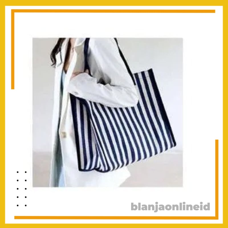 Samono BFB10 Tas Bekal Bon Box Organizer Lunch Box Bag Motif Garis