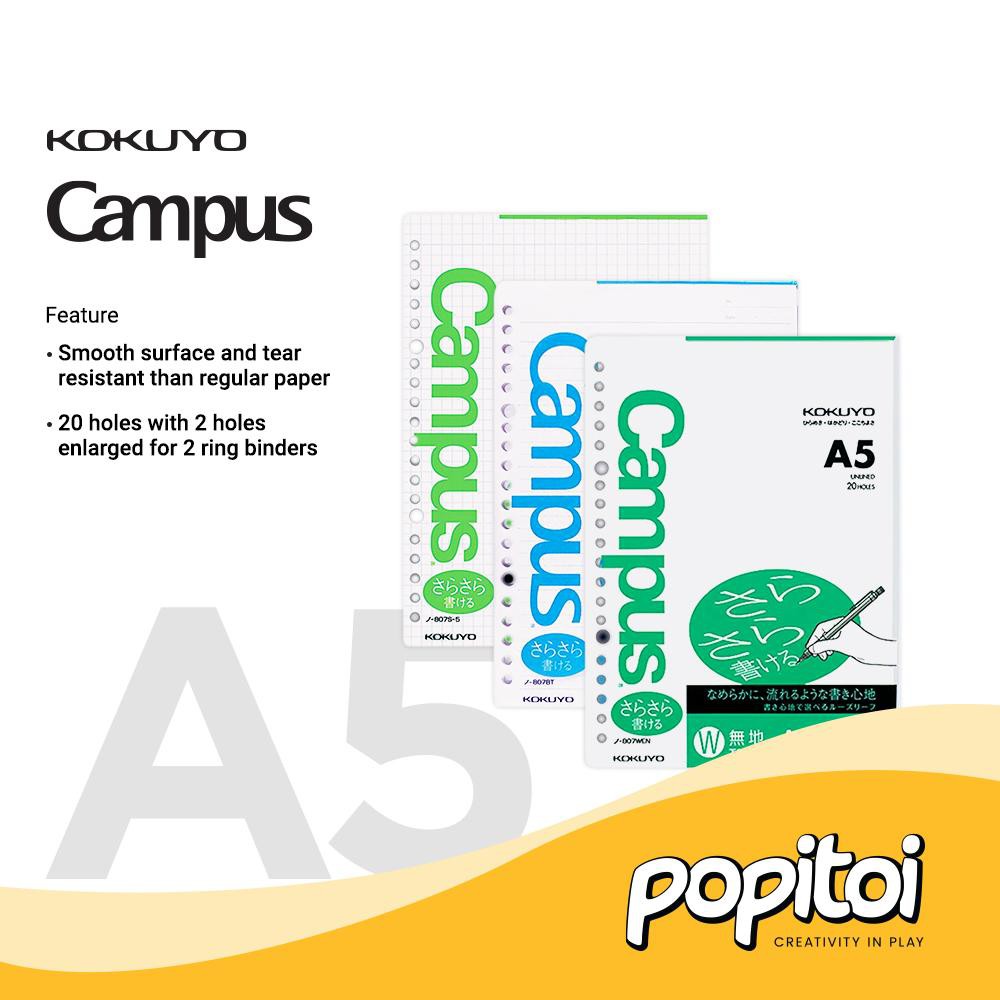 

KOKUYO Campus Paper Loose Leaf Refill A5 50 100 Kertas Isi Ulang Binder