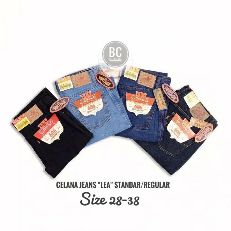 CELANA JEANS PRIA STANDART CELANA JEANS REGULER CELANA JEANS LEA STANDART REGULER DEWASA SIZE 28-38