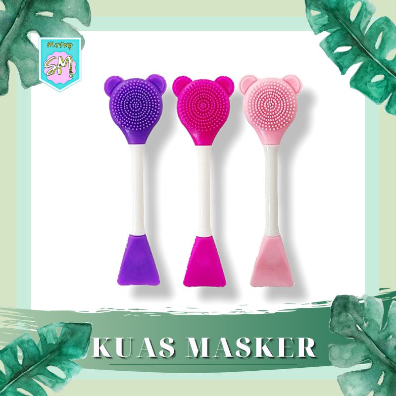 (Mickey) Kuas Masker Silikon 2 sisi | Mask Brush Silicon &amp; Sikat Komedo 2in1 | Silicone