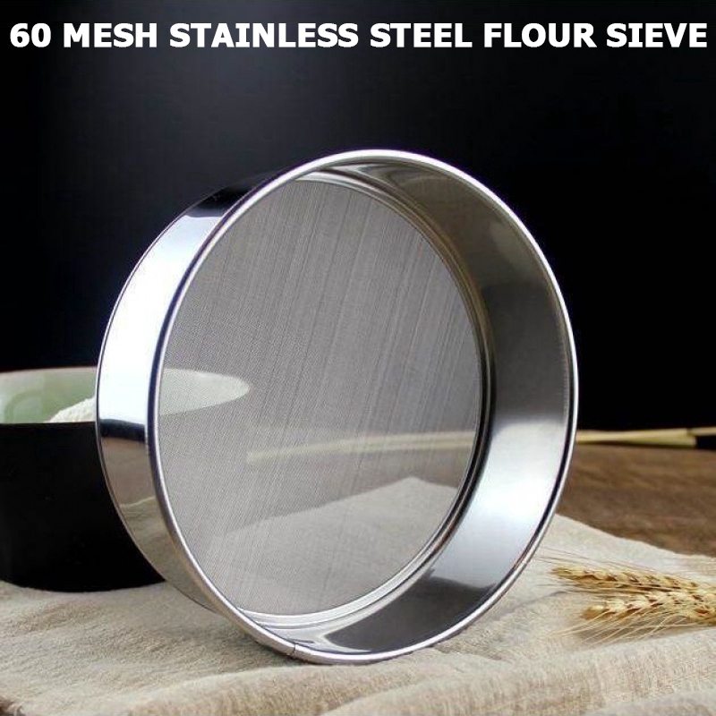 Ayakan Tepung / Gula / Bubuk Bahan Stainless Steel 60 Mesh Ukuran Mini Untuk Dapur