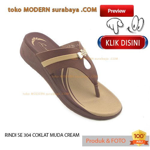 RINDI SE 304 COKLAT MUDA CREAM Sandal Wanita Sendal Jepit Flip Flop