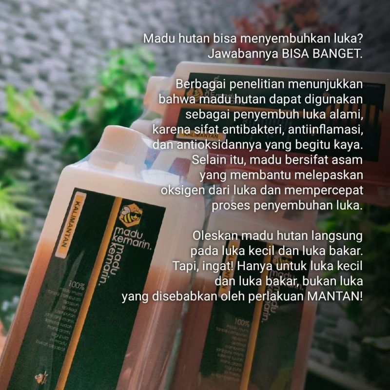 

Madu Kemarin - Madu Kalimantan, Madu Hutan(liar), Murni madu 100% tanpa Campuran