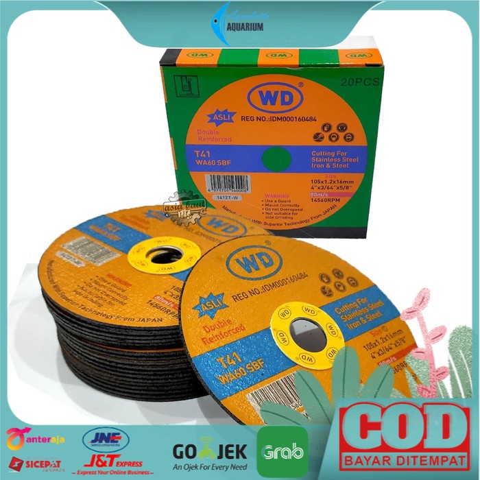 Mata Gerinda Potong Besi 4 Inch WD Original Batu Gerinda Tangan Resibon Potong Besi Pipa Kawat