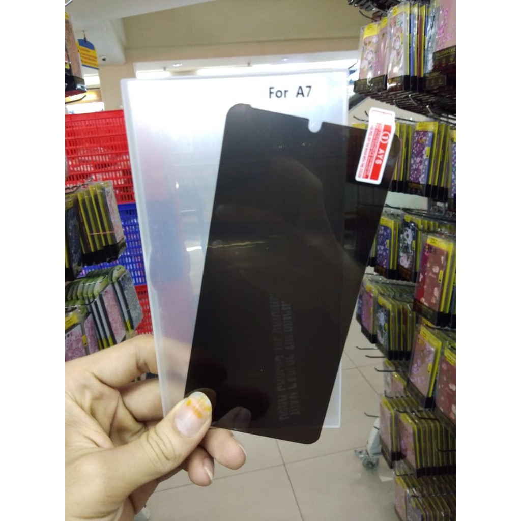 TEMPERED GLASS ANTI SPY OPPO A7 ANTI GORES KACA PRIVASI - SCREEN PROTECTOR