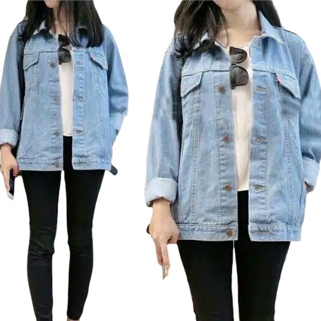 Jaket Jeans Wanita Dewasa Jacket Jeans Denim Oversize Regular Wanita  BioBlitz