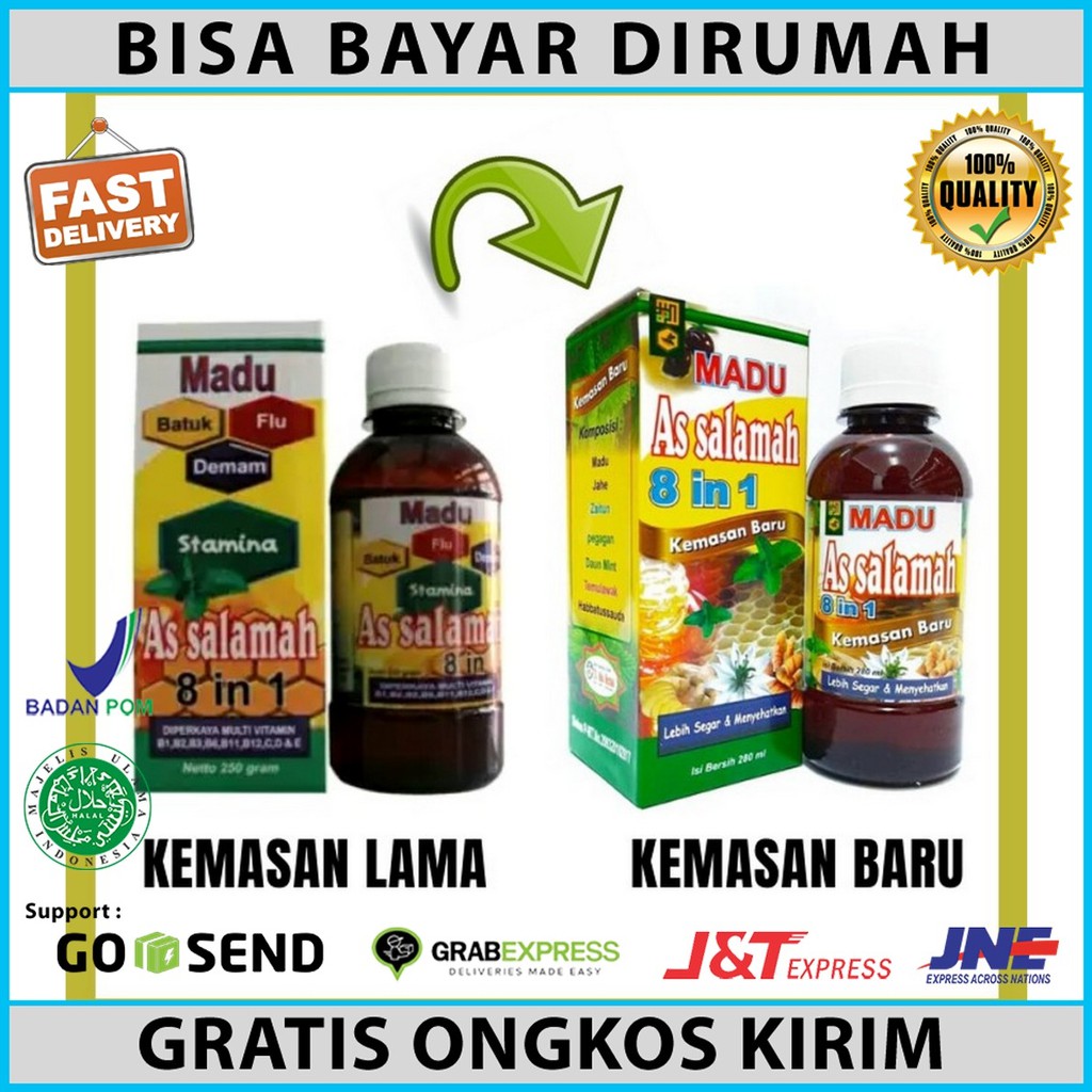 

obat batuk herbal dewasa Paling Ampuh / obat batuk anak herbal / Madu Batuk As Salamah 8 in 1/alby_