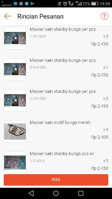 Masker Kain Shabby Navy Green Free Plastik