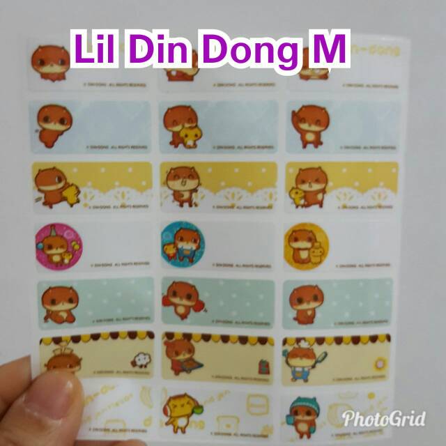 

stiker label nama waterproof Lil Din Doong size M.