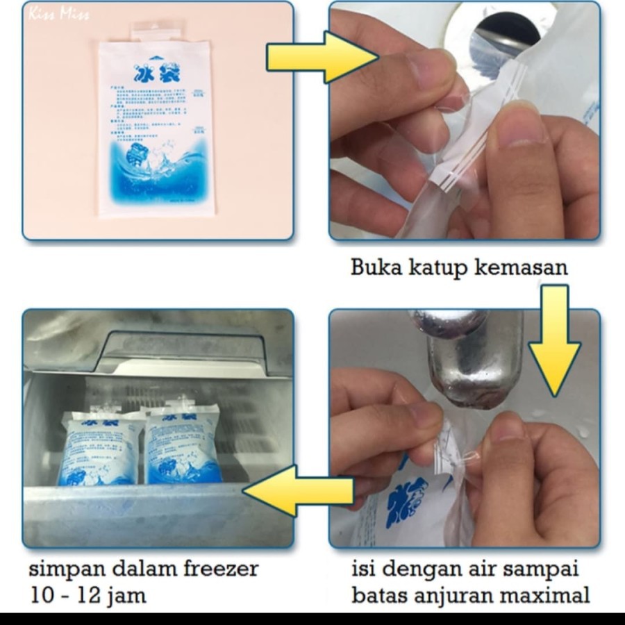 Ice Gel Bag 400 mL Cooler Untuk Suhu Tetap Dingin / Pendingin Makanan / Ice Gel Bag Murah Bangett