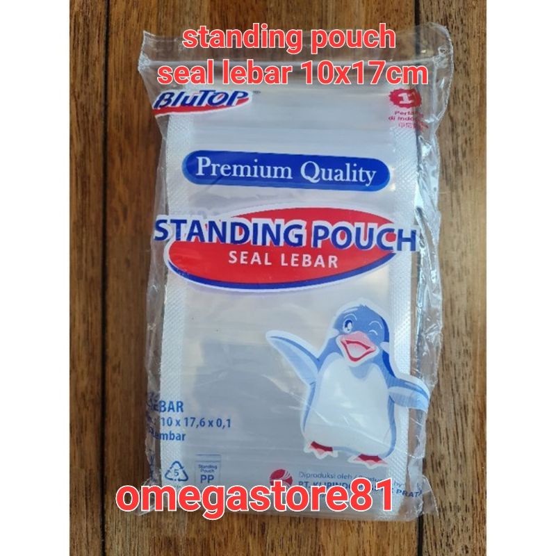 plastik standing pouch stp blutop seal lebar 10x17 cm bening tranparan