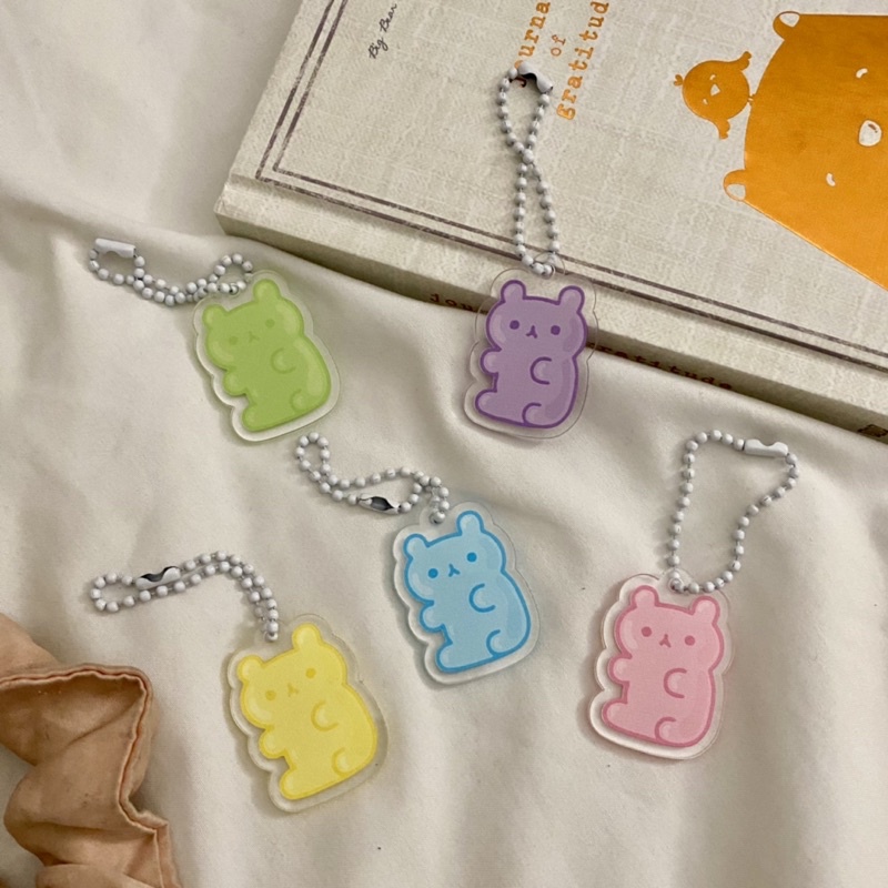 gantungan kunci gummy bear / keychain lucu / keyring hp phone hook