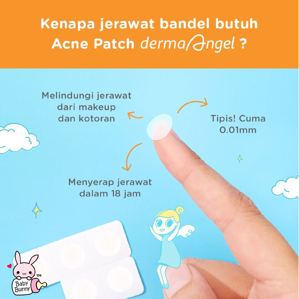 ❤ BELIA ❤ DERMA ANGEL (✔️BPOM)  Acne Patch Day Night | Plester Jerawat Transparan | Intensive Gel