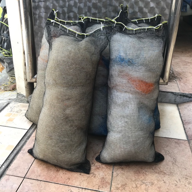 Filter Kolam Ikan Koi / jaring bekas nelayan