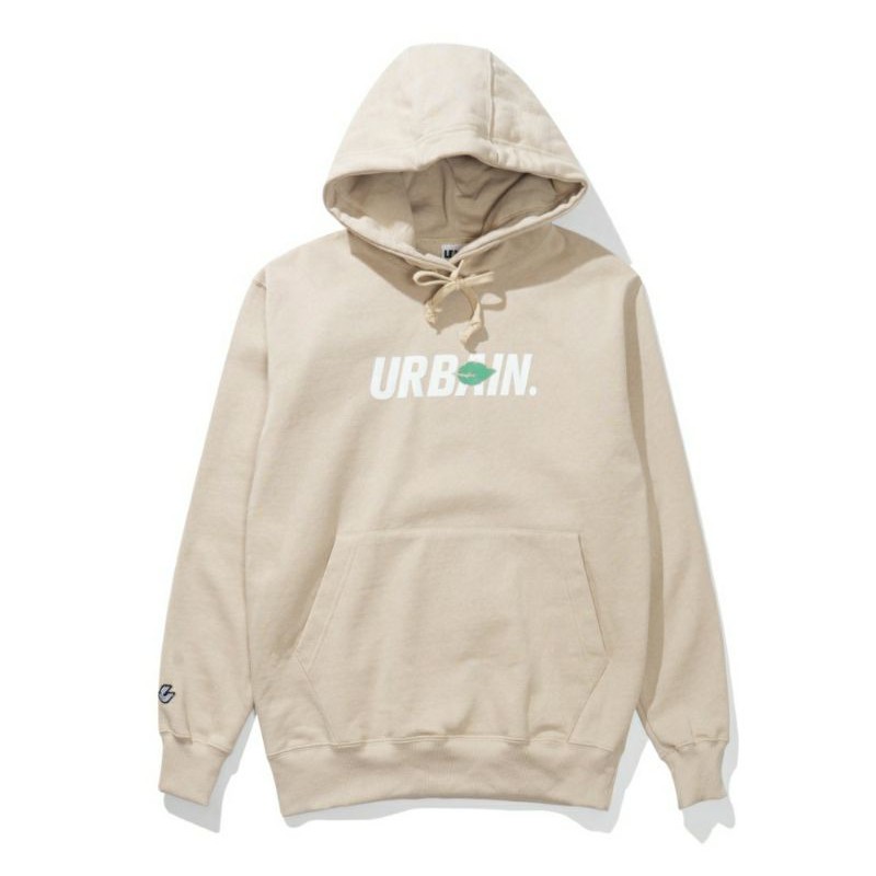 Hoodie Jacket Leaf x Urbain | OG Logo Jumper | Tan | Original | Cotton Fleece | Free Sticker