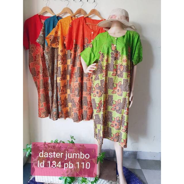 DASTER JUMBO / DASTER IBU LENGAN PENDEK JUMBO MOTIF POLA BATIK