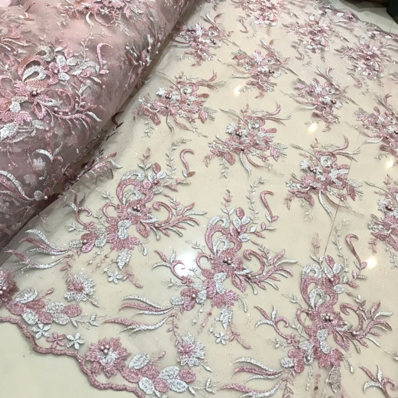 kain tulle bordir 2tone mutiara