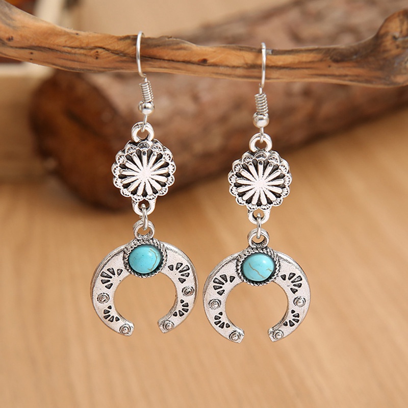 Anting Tusuk Gantung Bahan Alloy Desain Bulu Mata Hias Berlian Gaya Eropa / Amerika / Bohemian / Retro Untuk Wanita