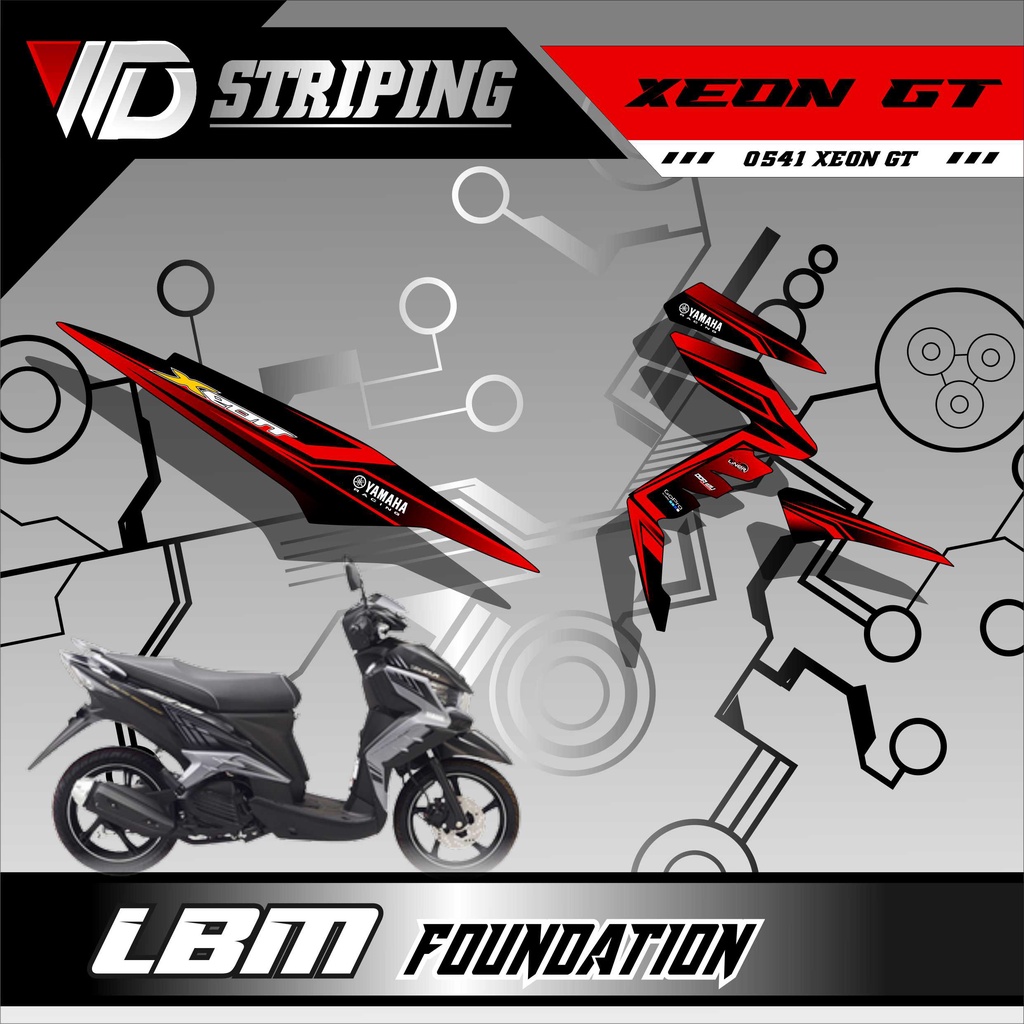 0541 Stiker striping sepeda motor yamaha xeon gt motif desain keren terbaru