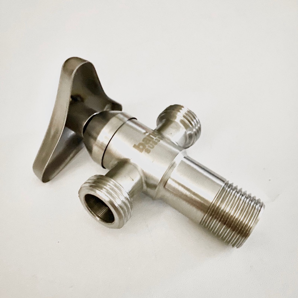 Stop Kran Cabang T Stainless 304 B3-Stop Keran air Shower Closet Toilet Tee Segitiga Putaran Model Karet