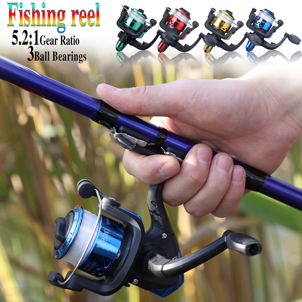 MURAH Pemintalan Memancing Reel Kuat Tahan Lama Logam Spul 5.2: 1 Kekuatan Tinggi 3 Bantalan Bola Carp Fishing Reel Garis Logam Piala Sea Tackle Memancing Aksesoris