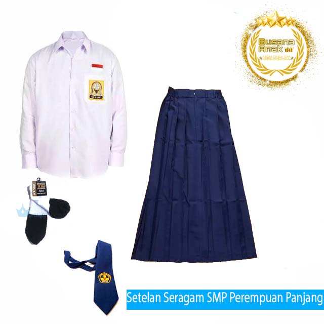 Seragam sekolah smp Setelan Seragam SMP Perempuan Panjang Baju Seragam SMP Cewe lengan Panjang
