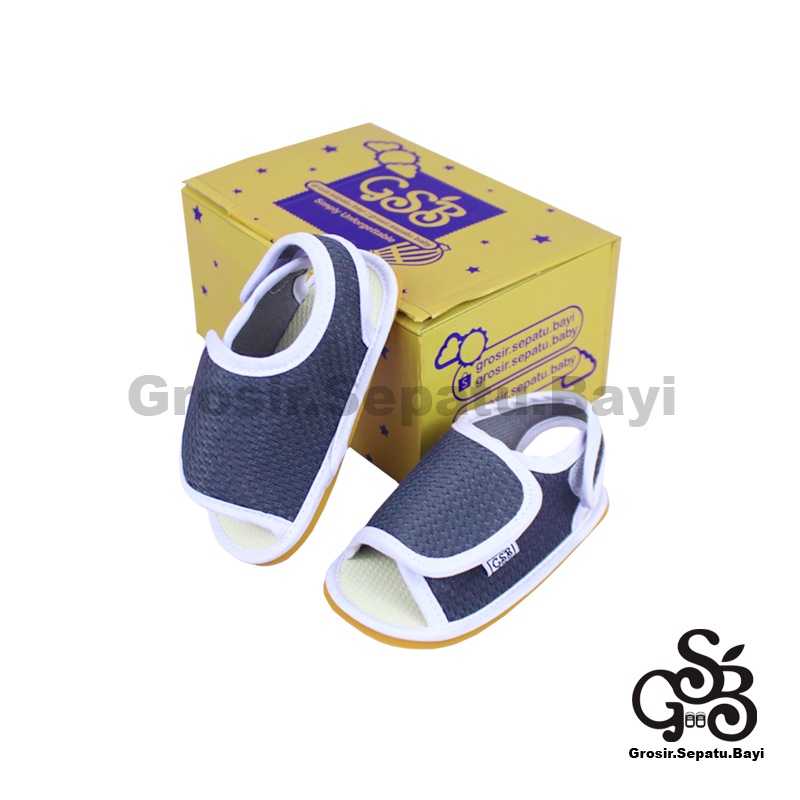 sendal bayi sepatu bayi sandal bayi  laki laki perempuan prewalker bayi  umur 2 - 12 bulan model casual S05 polos ABU ringan  fleksibel &amp; Anti Slip