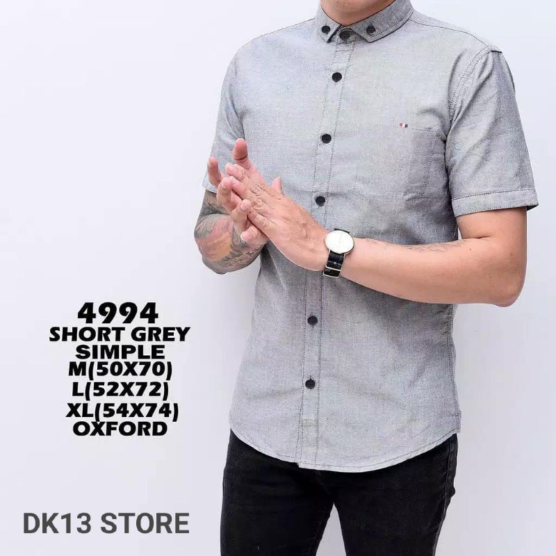 KEMEJA POLOS PRIA WARNA SOFT GREY SIZE NORMAL M-L-XL-XXL-XXXL