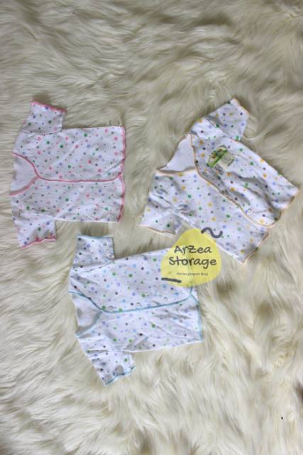 6 pcs baju bayi tangan pendek motip polkadot