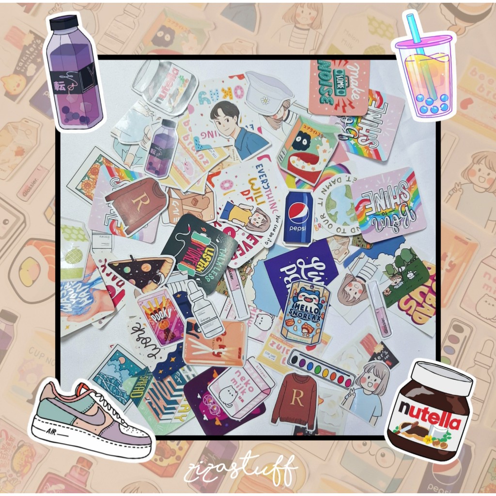 

[CUMA 99 RUPIAH] SET STICKER AESTHETIC SIAP TEMPEL